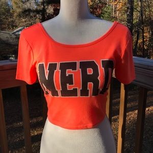 Charlotte Russe “NERD” Orange Crop Top!! 🧡🧡